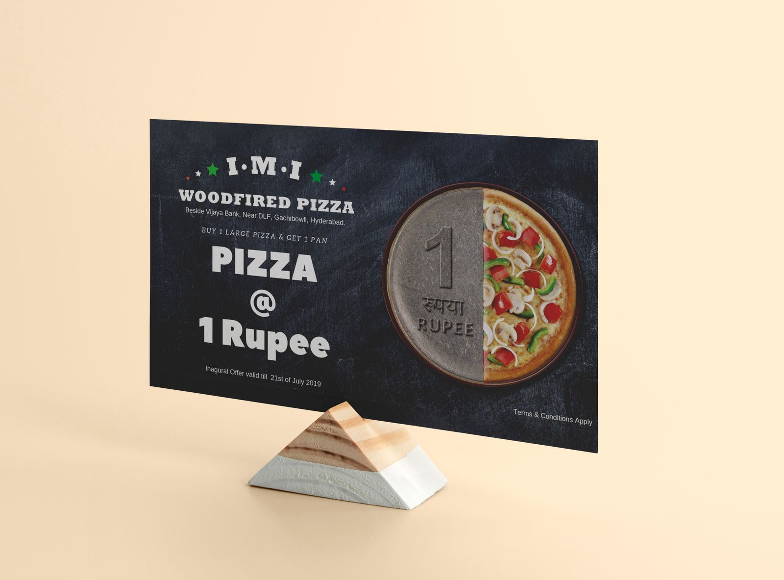 IMI Pizzeria Table Offer Card